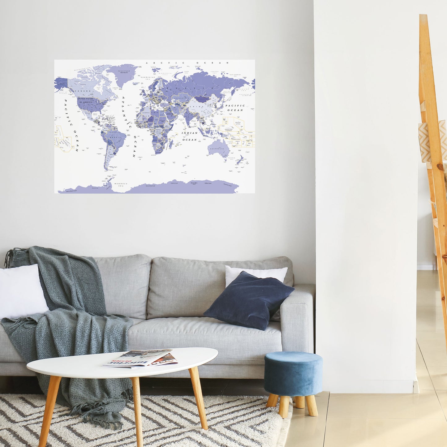 VIOLET WORLDVIEW Peel and Stick Horizontal Poster