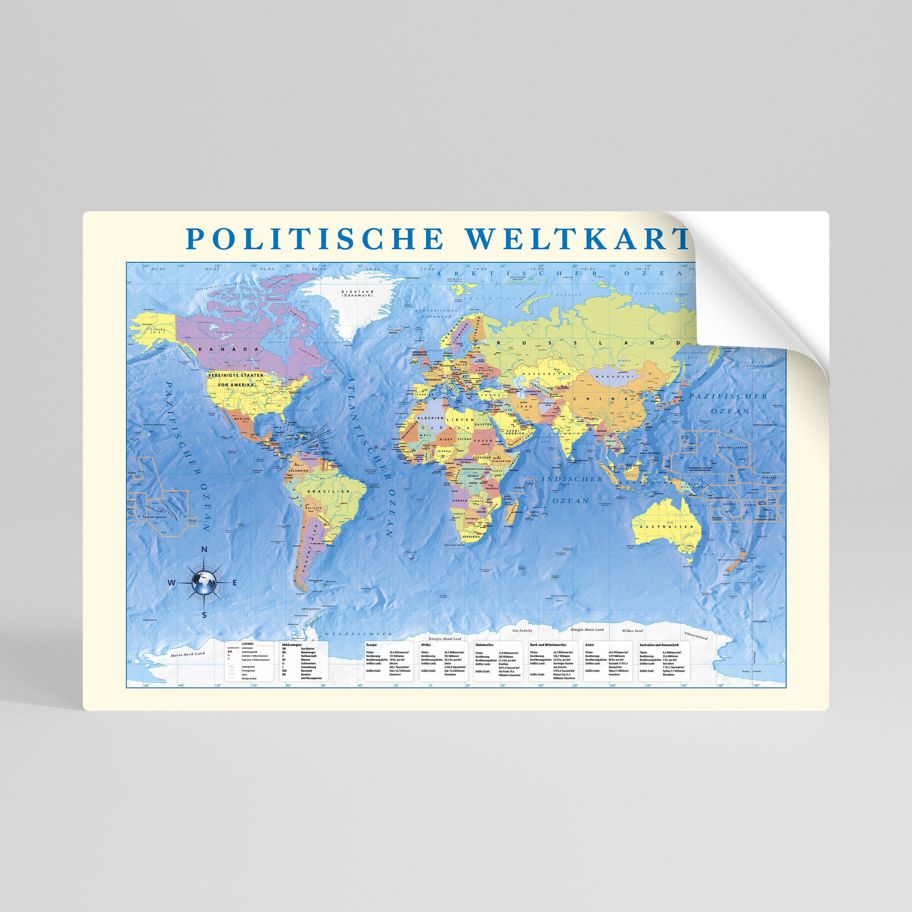 GLOBAL POLITICAL TAPESTRY [DE] Självhäftande Horisontell Poster