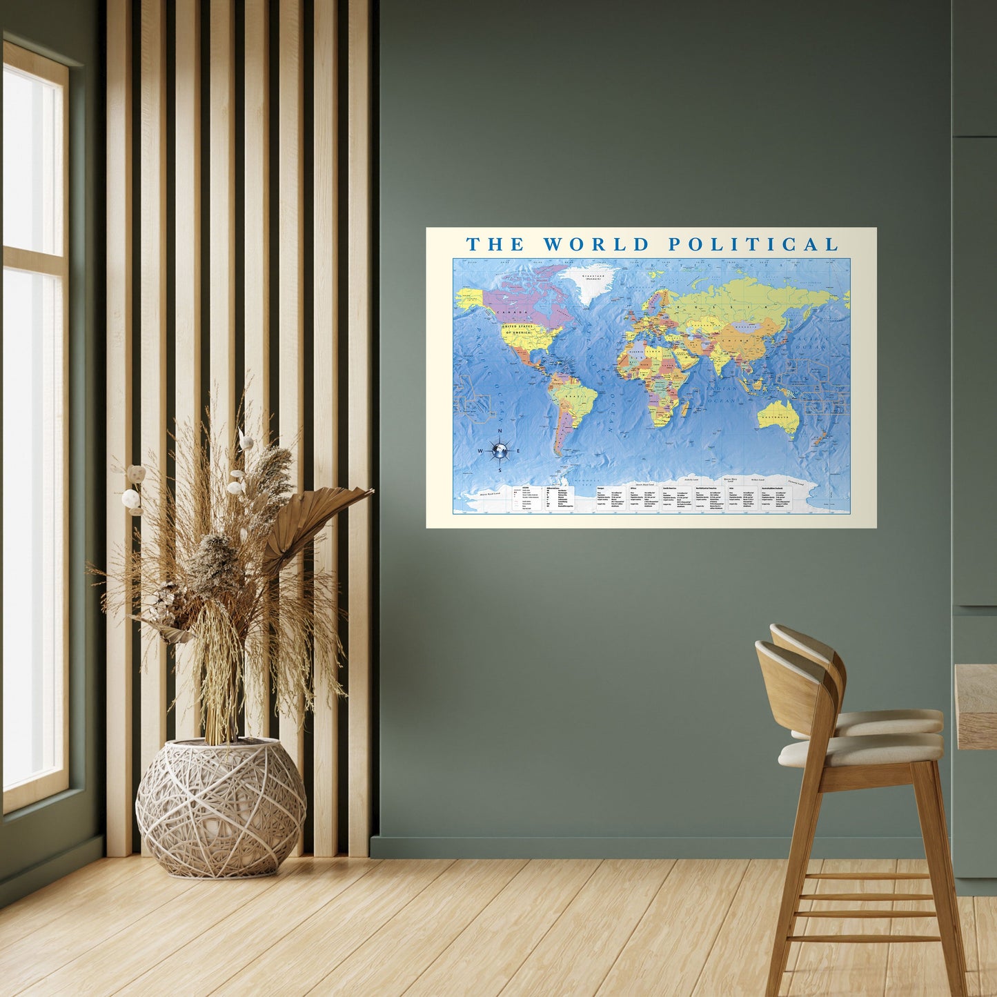 GLOBAL POLITISK TAPESTRY [EN] Dra av och klistra horisontell poster