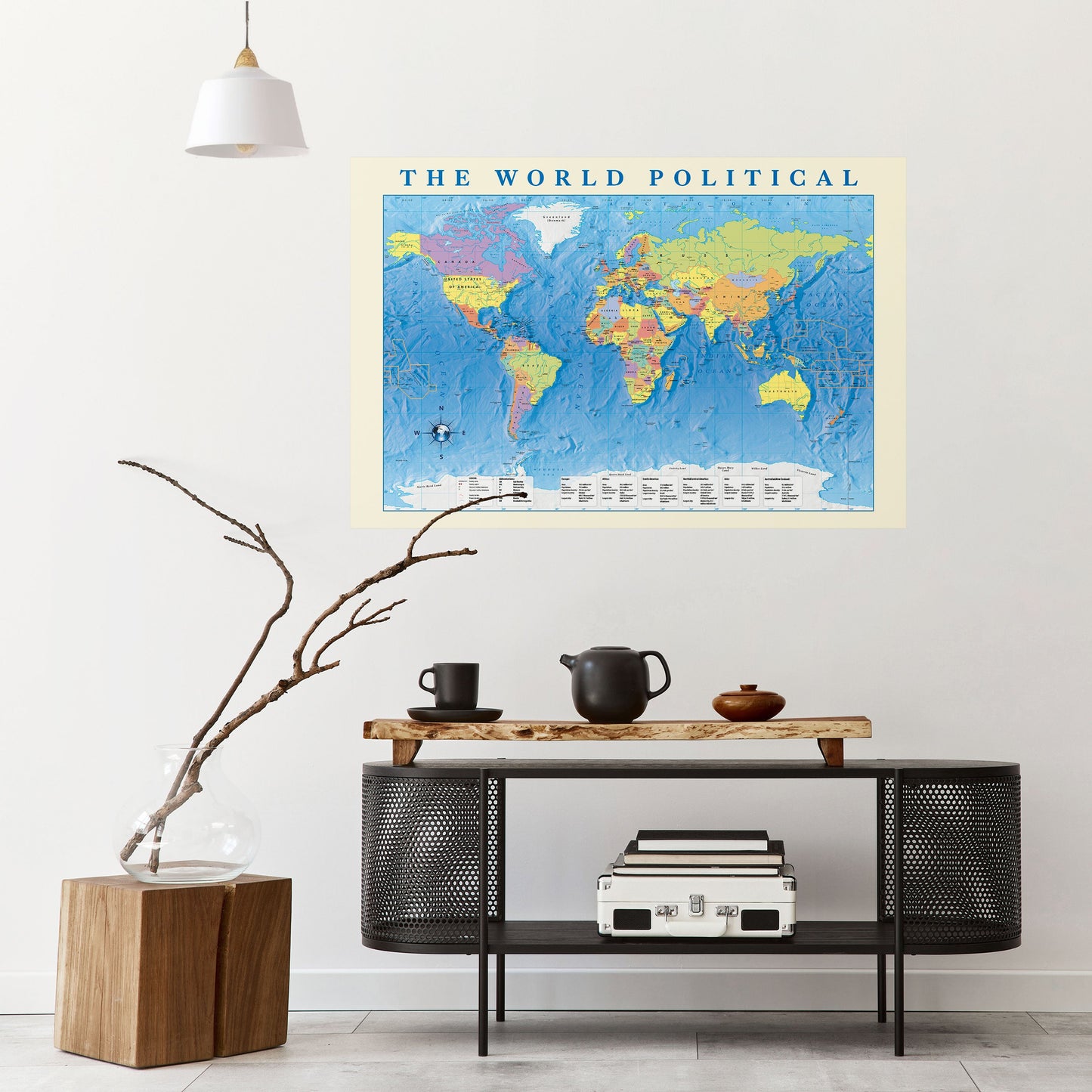 GLOBAL POLITISK TAPESTRY [EN] Dra av och klistra horisontell poster