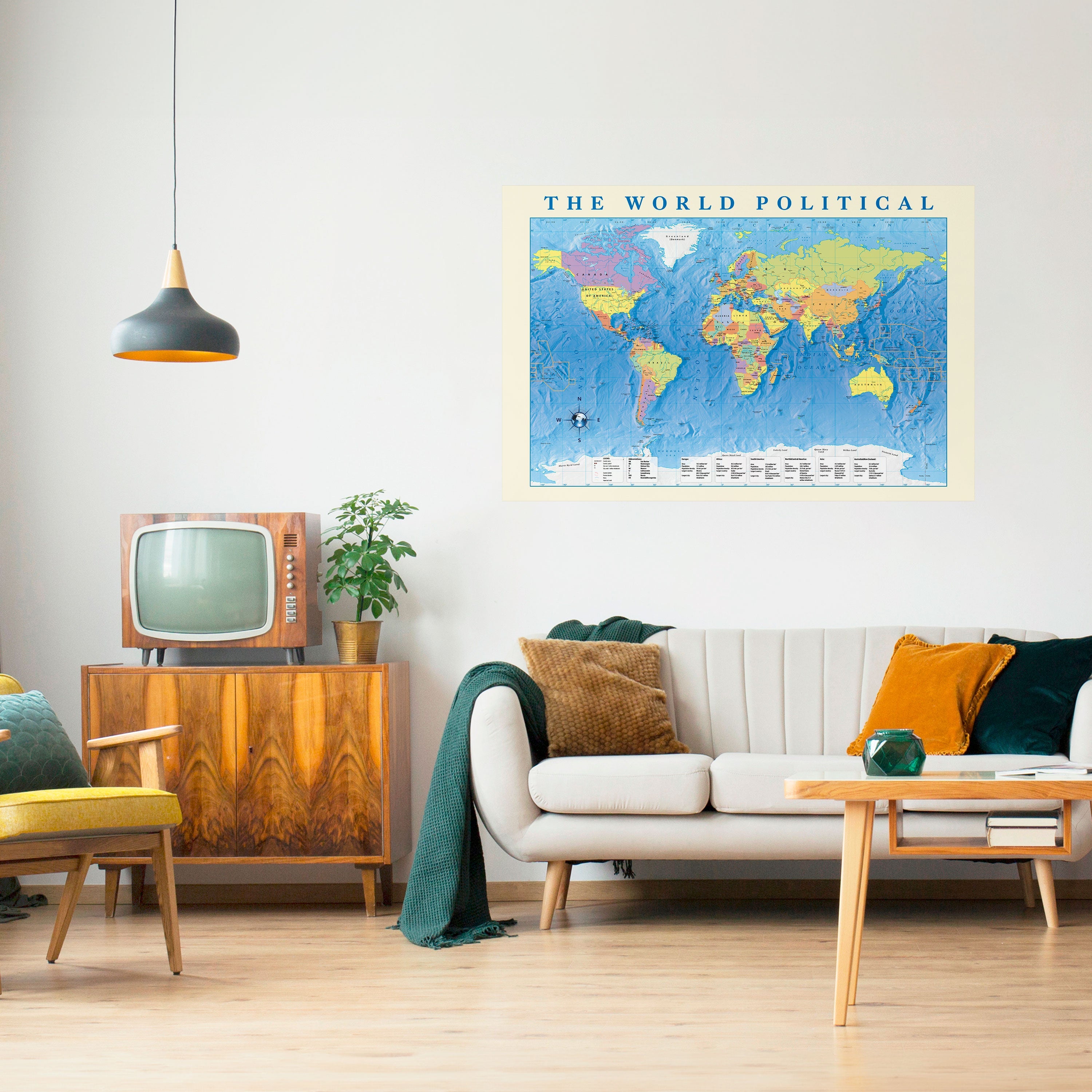 GLOBAL POLITISK TAPESTRY [EN] Dra av och klistra horisontell poster