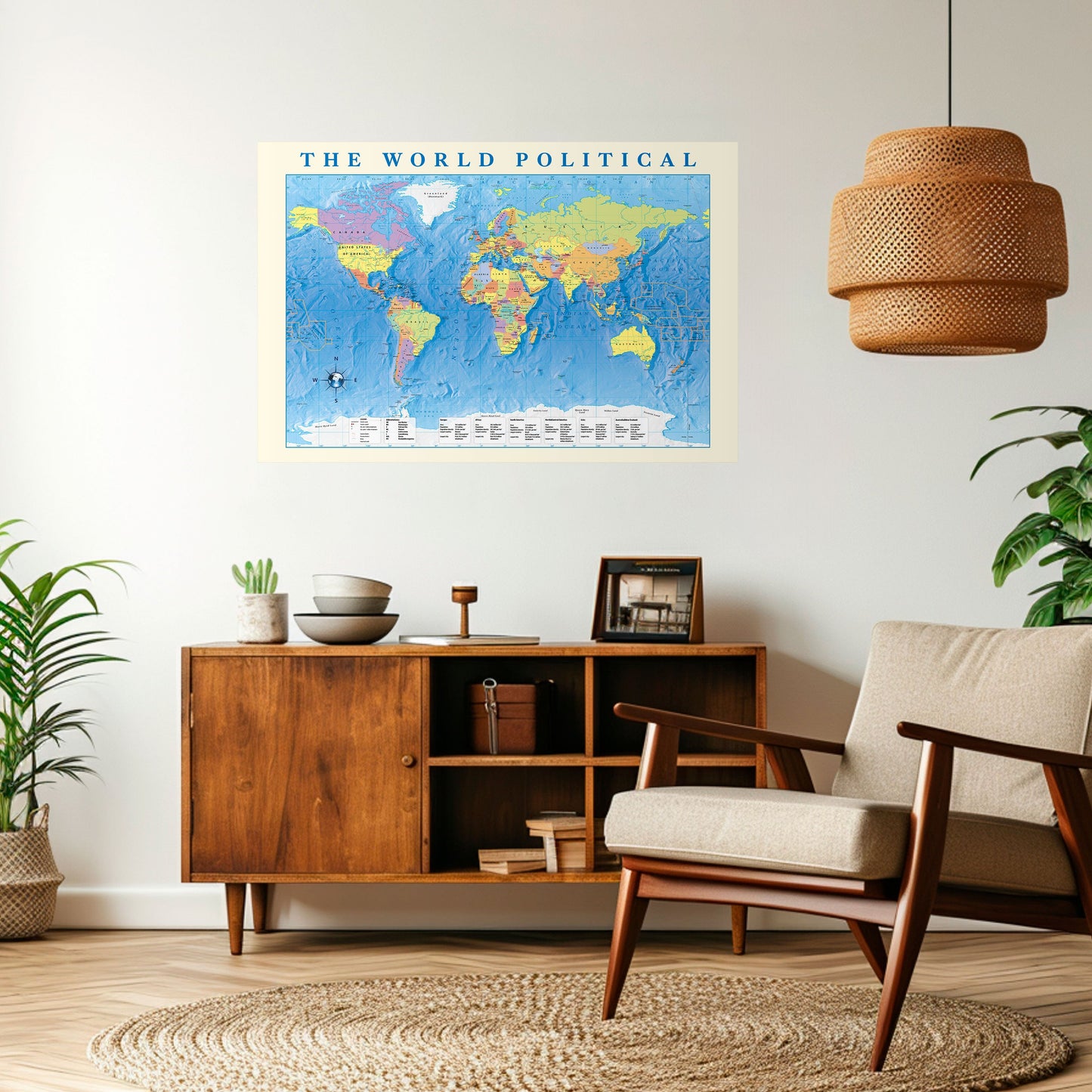 GLOBAL POLITISK TAPESTRY [EN] Dra av och klistra horisontell poster