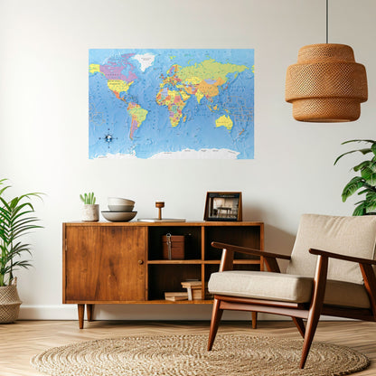 MAPPING OUR PLANET [EN] Peel and Stick Horizontal Poster