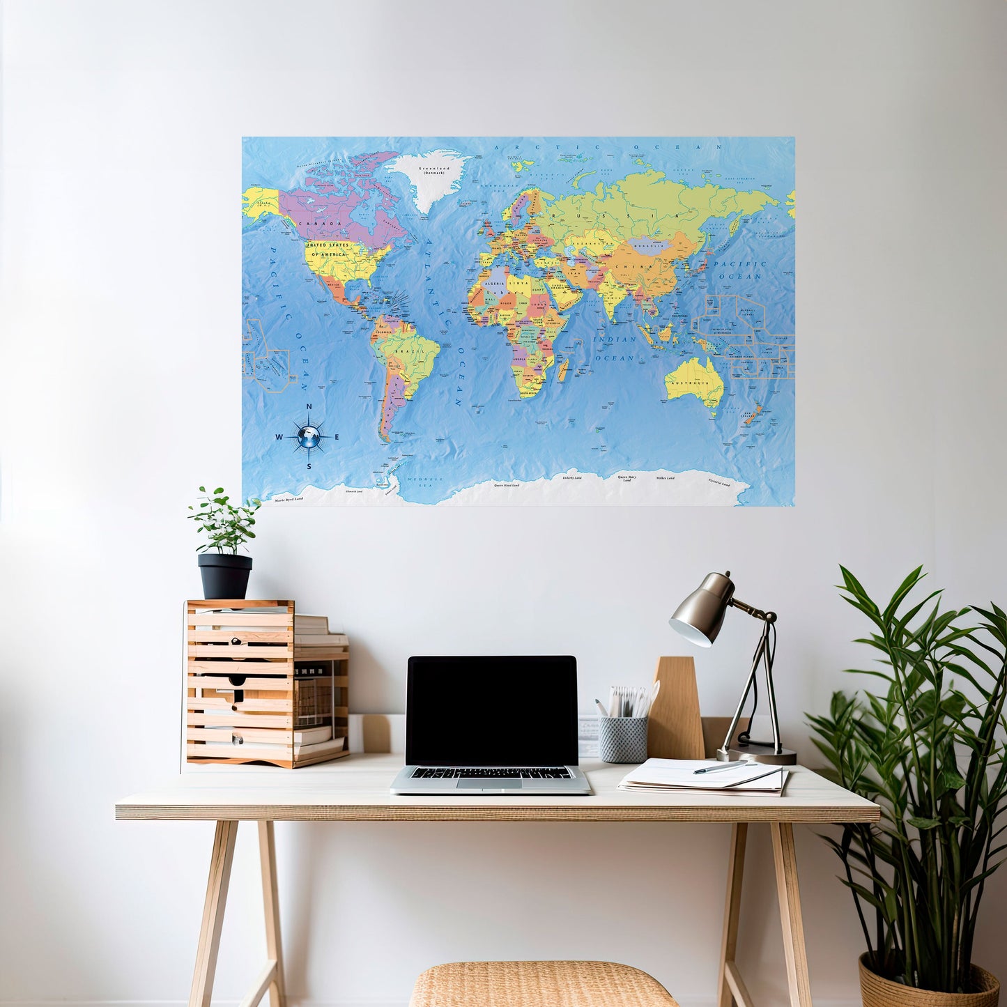 MAPPING OUR PLANET [EN] Peel and Stick Horizontal Poster