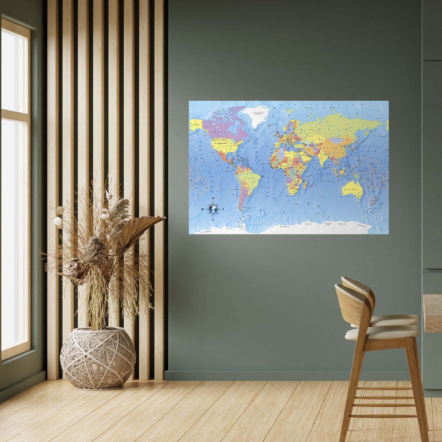 MAPPING OUR PLANET [EN] Peel and Stick Horizontal Poster