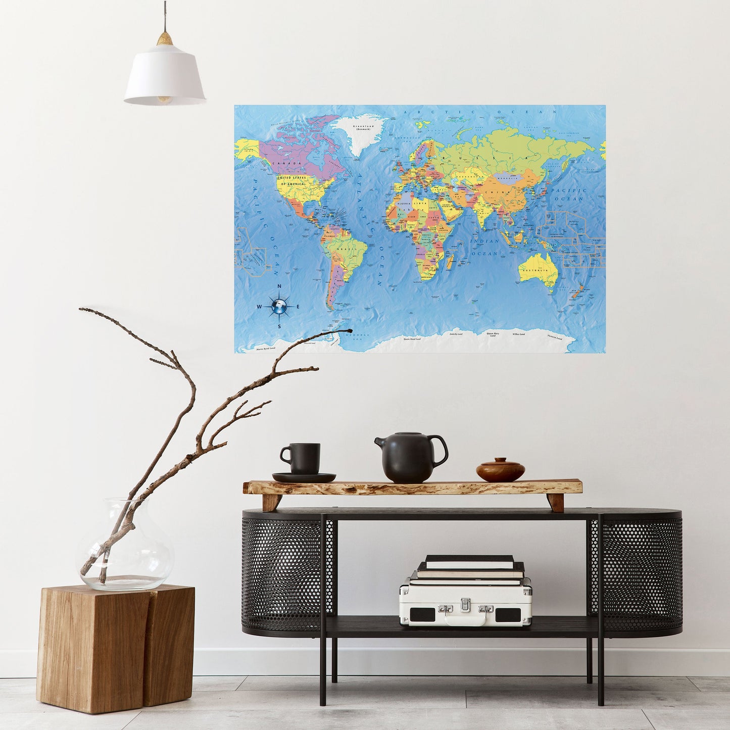 MAPPING OUR PLANET [EN] Peel and Stick Horizontal Poster