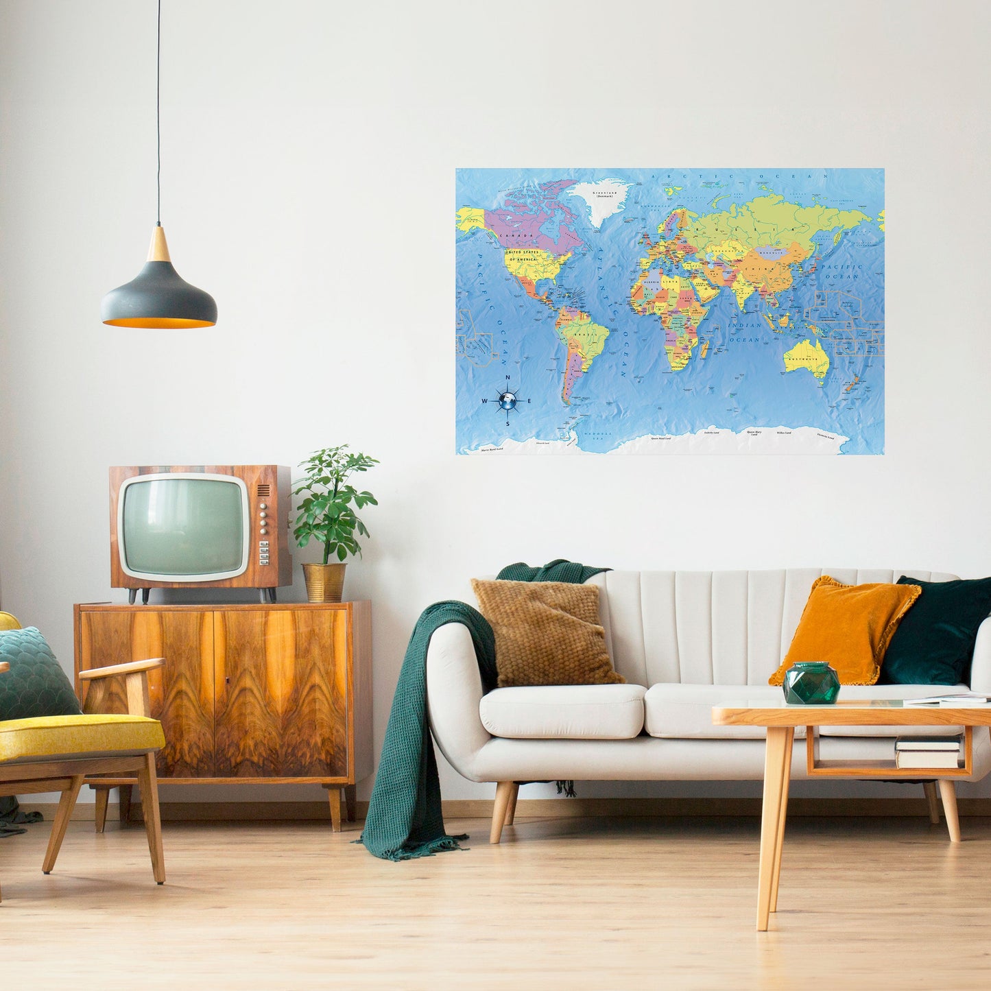MAPPING OUR PLANET [EN] Peel and Stick Horizontal Poster