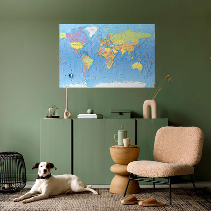 MAPPING OUR PLANET [EN] Peel and Stick Horizontal Poster