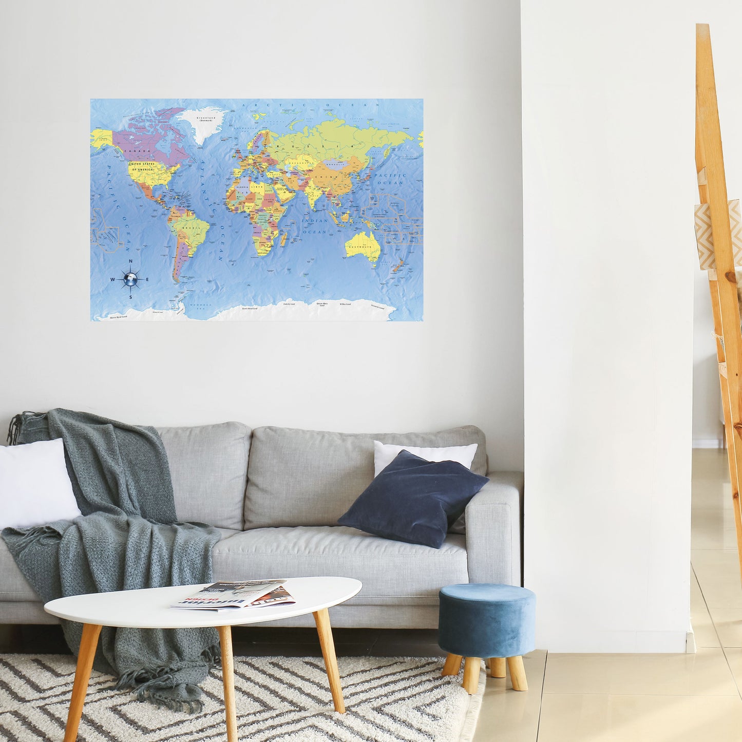 MAPPING OUR PLANET [EN] Peel and Stick Horizontal Poster