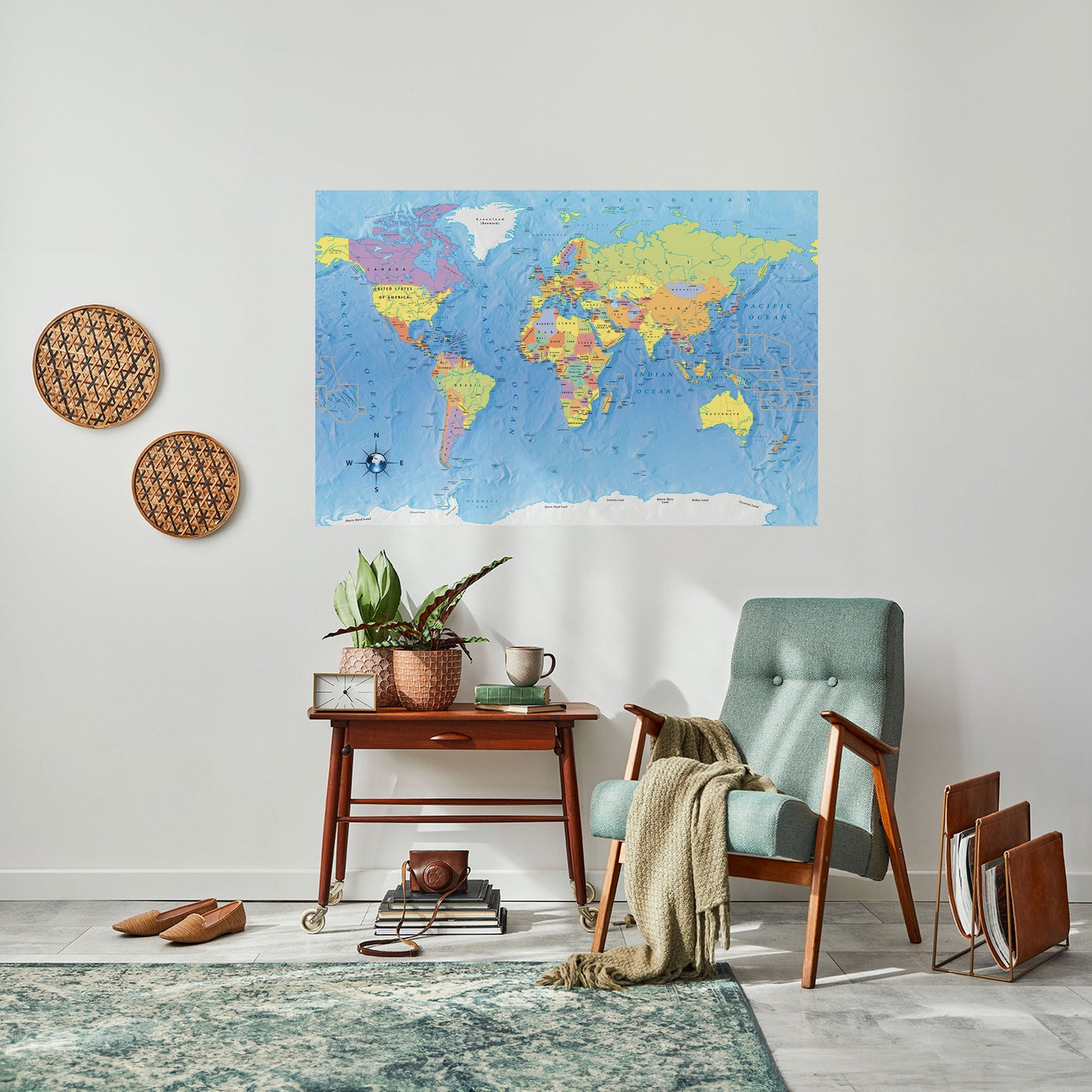 MAPPING OUR PLANET [EN] Peel and Stick Horizontal Poster