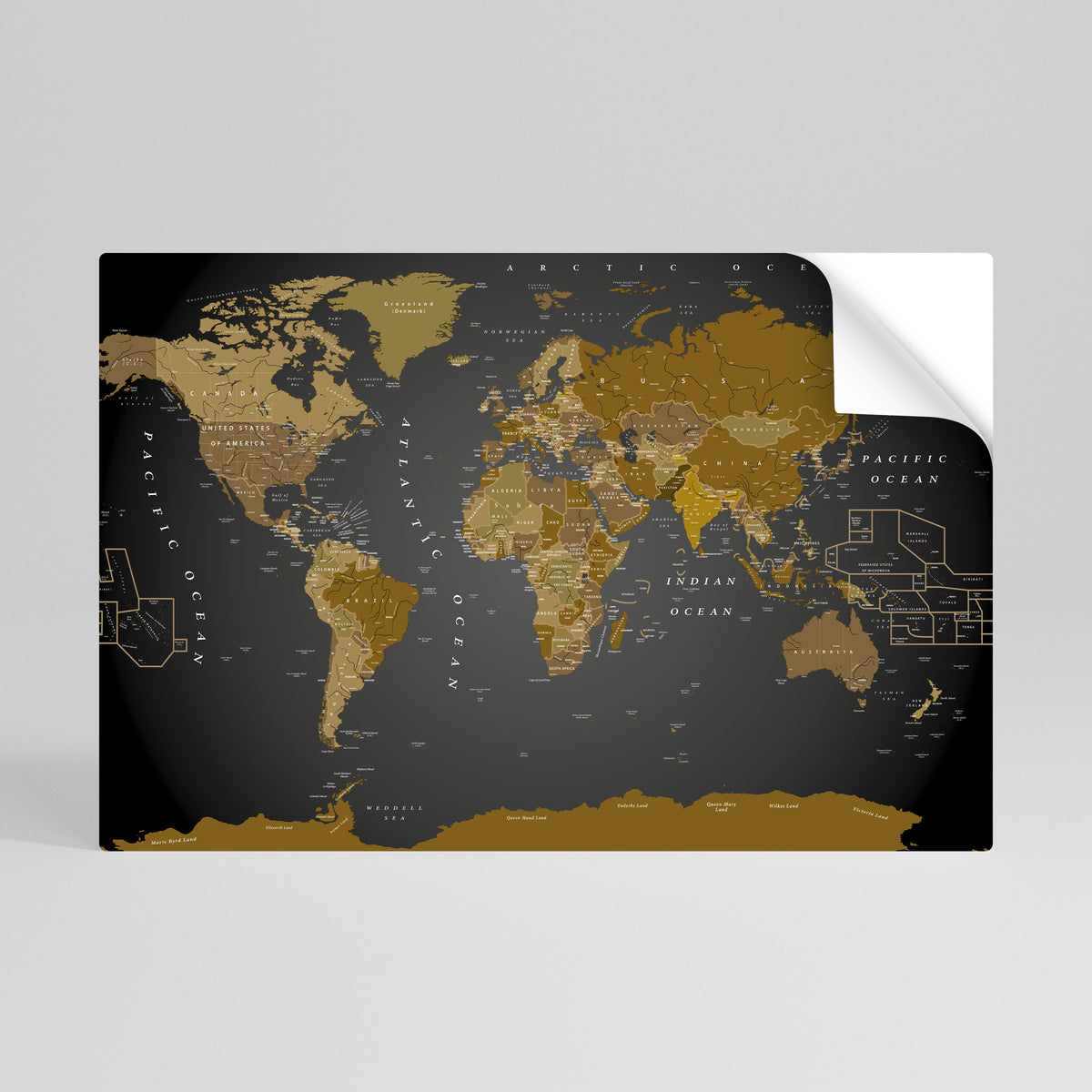 GLOBAL HARMONY MAP Självhäftande Horisontell Poster