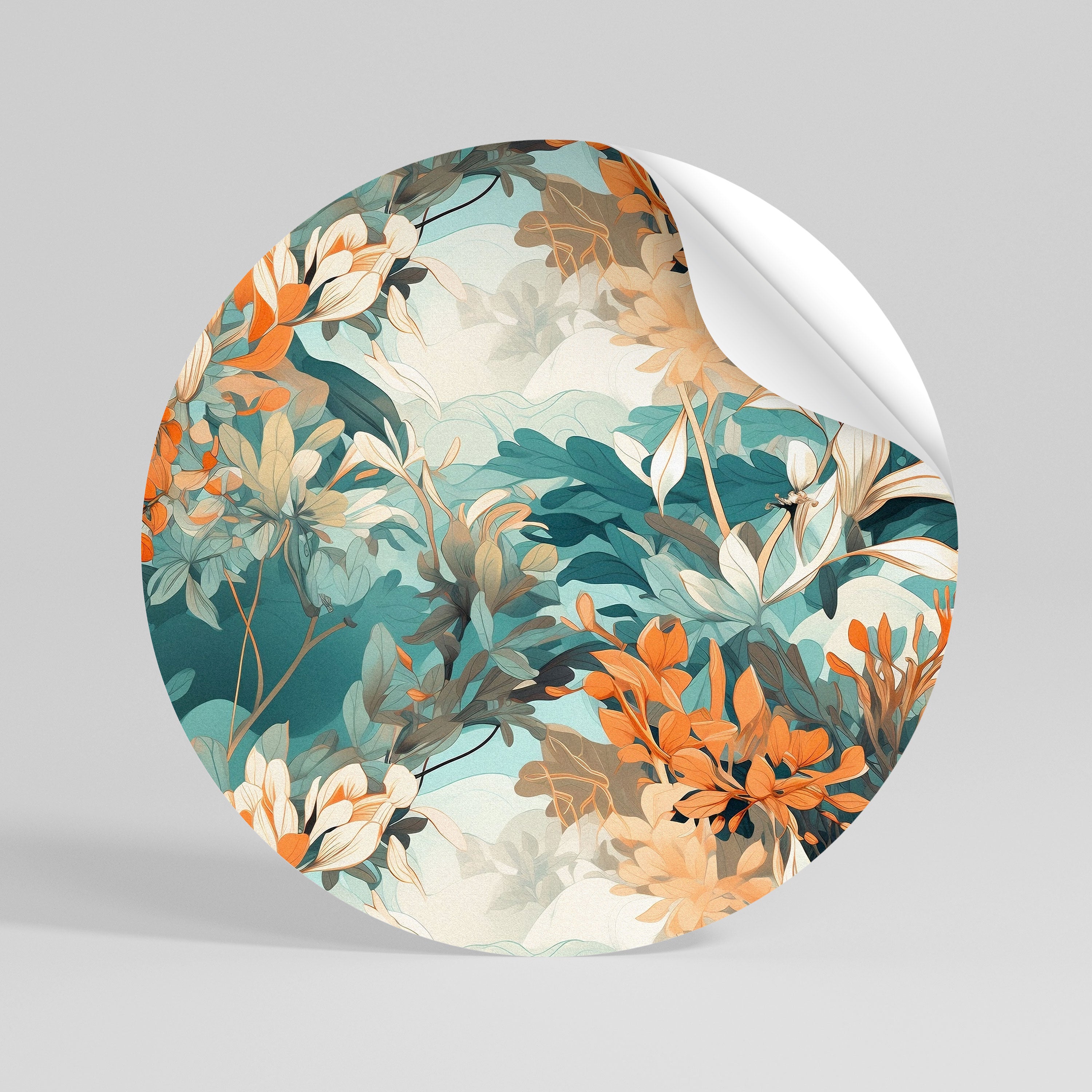 BLOOM BALLET Peel and Stick Round Sticker