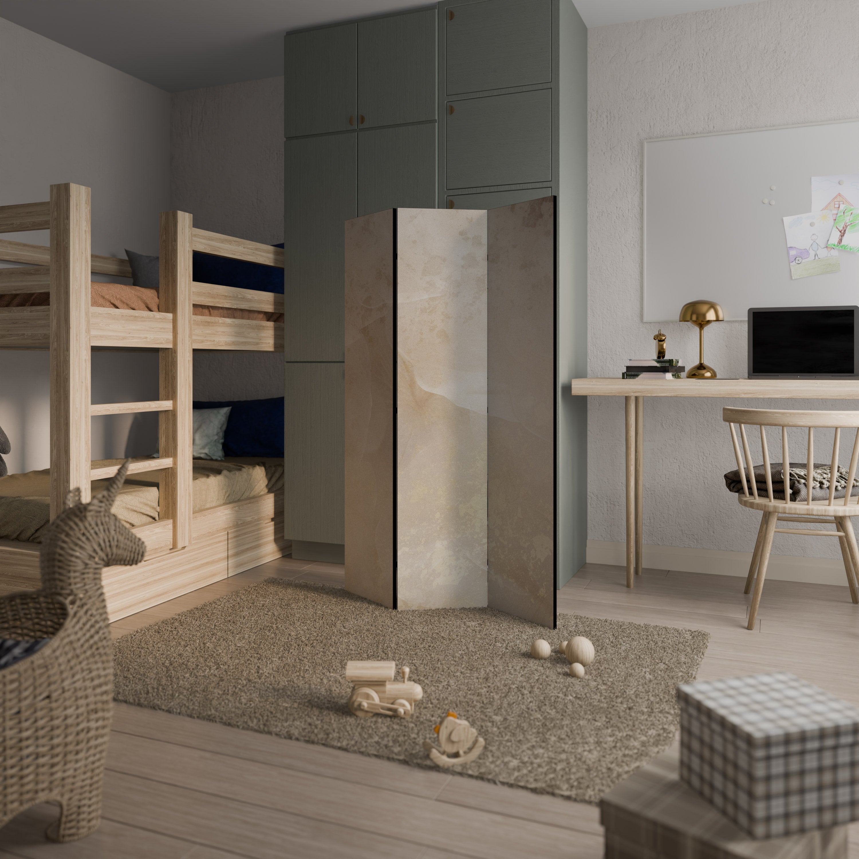 WHISPERING PETALS Dekorativ rumsavdelare – 3 paneler