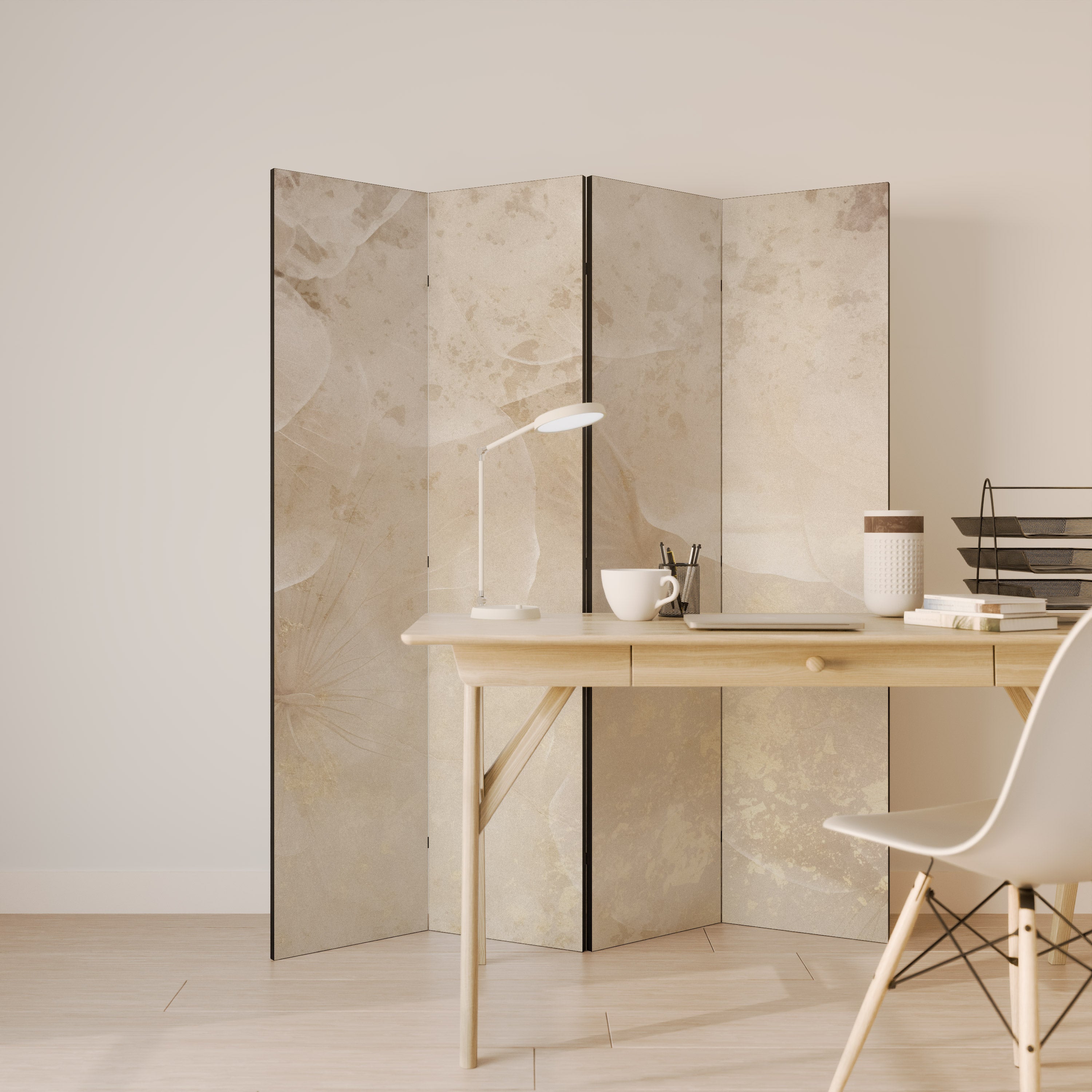 Rumsavdelare med 4 paneler, WHISPERING PETALS