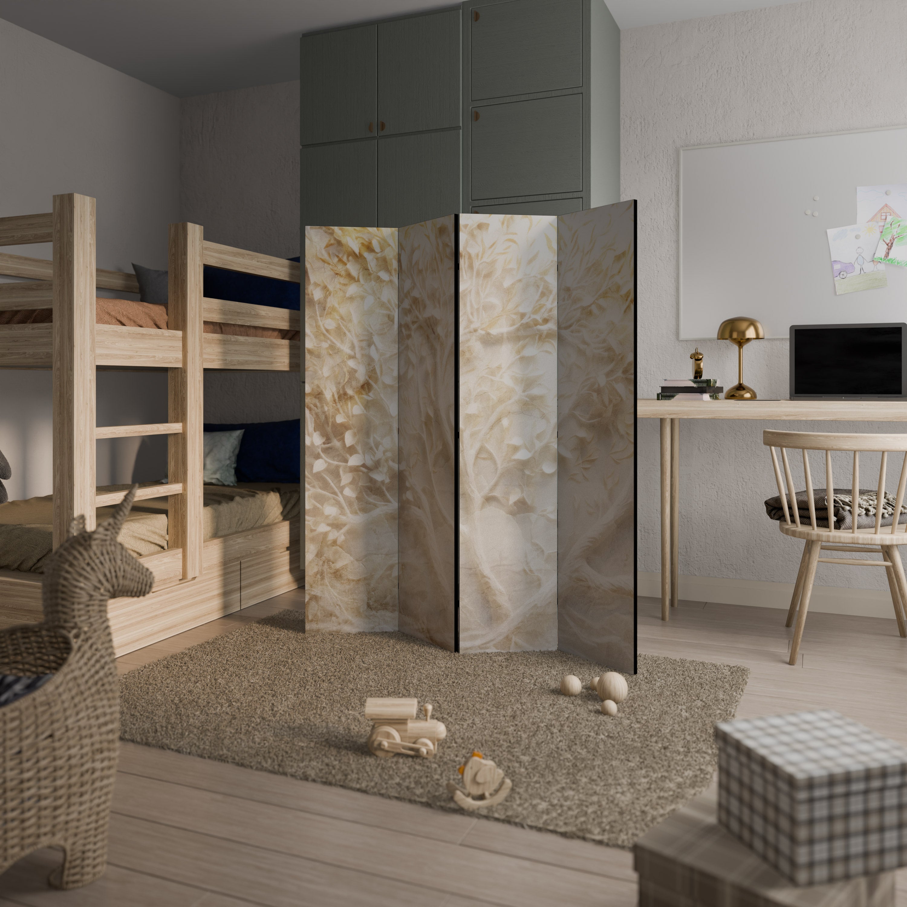 LUMINOUS GROWTH Dekorativ rumsavdelare med 4 paneler