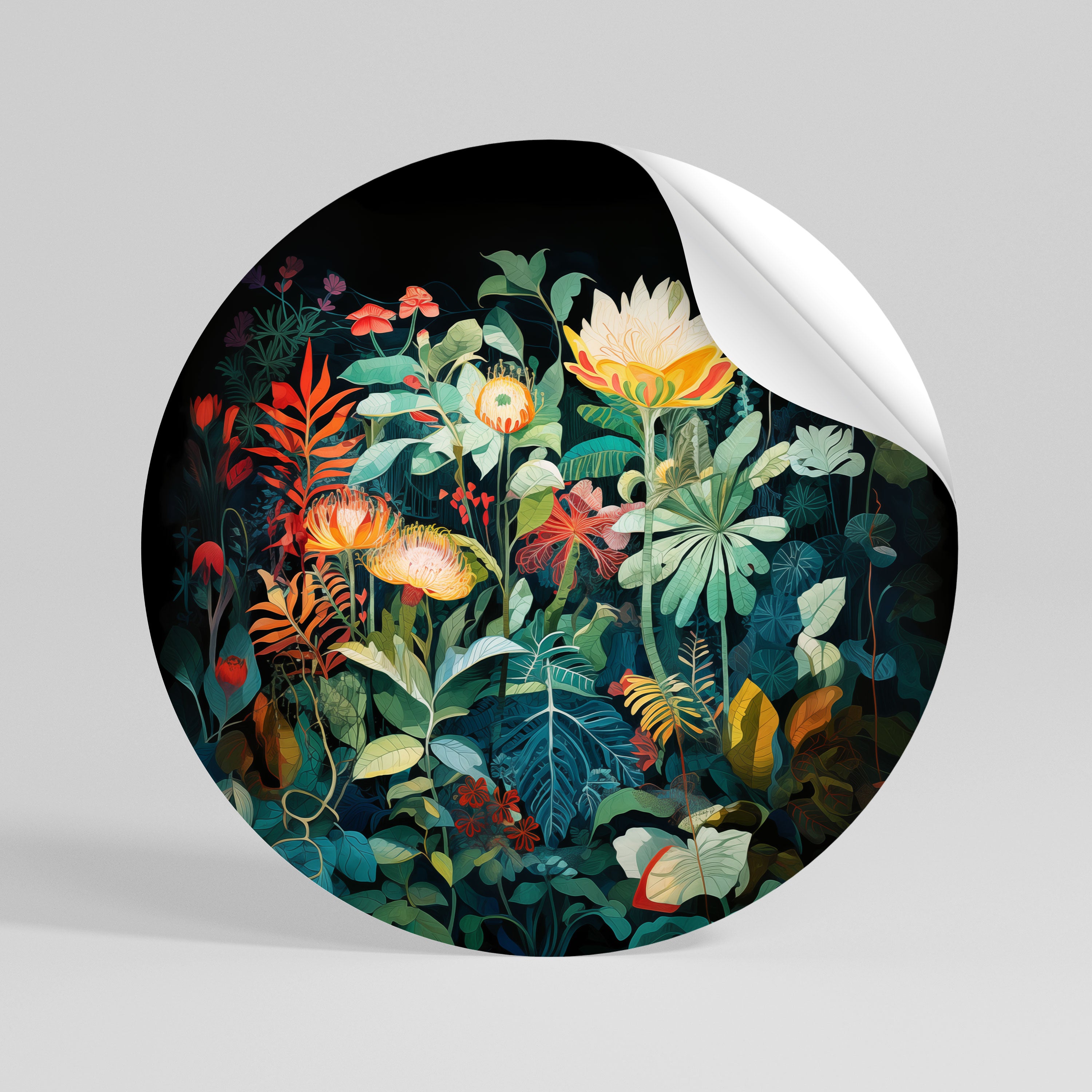 EVENING FLOWERS Rund väggdekal