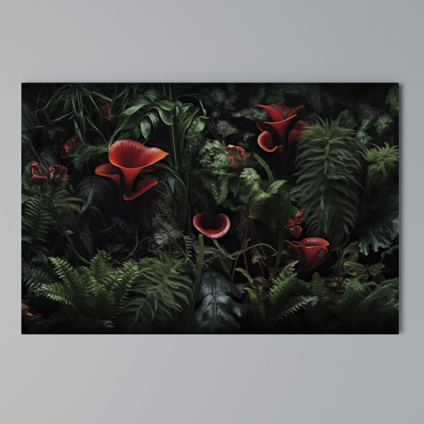 CRIMSON FERNS Horizontal Canvas Print