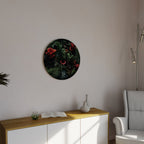 CRIMSON FERNS Round Wall Art