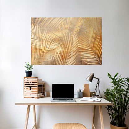 GYLLENE PALM DRÖMLANDSKAP horisontell poster med självhäftande text