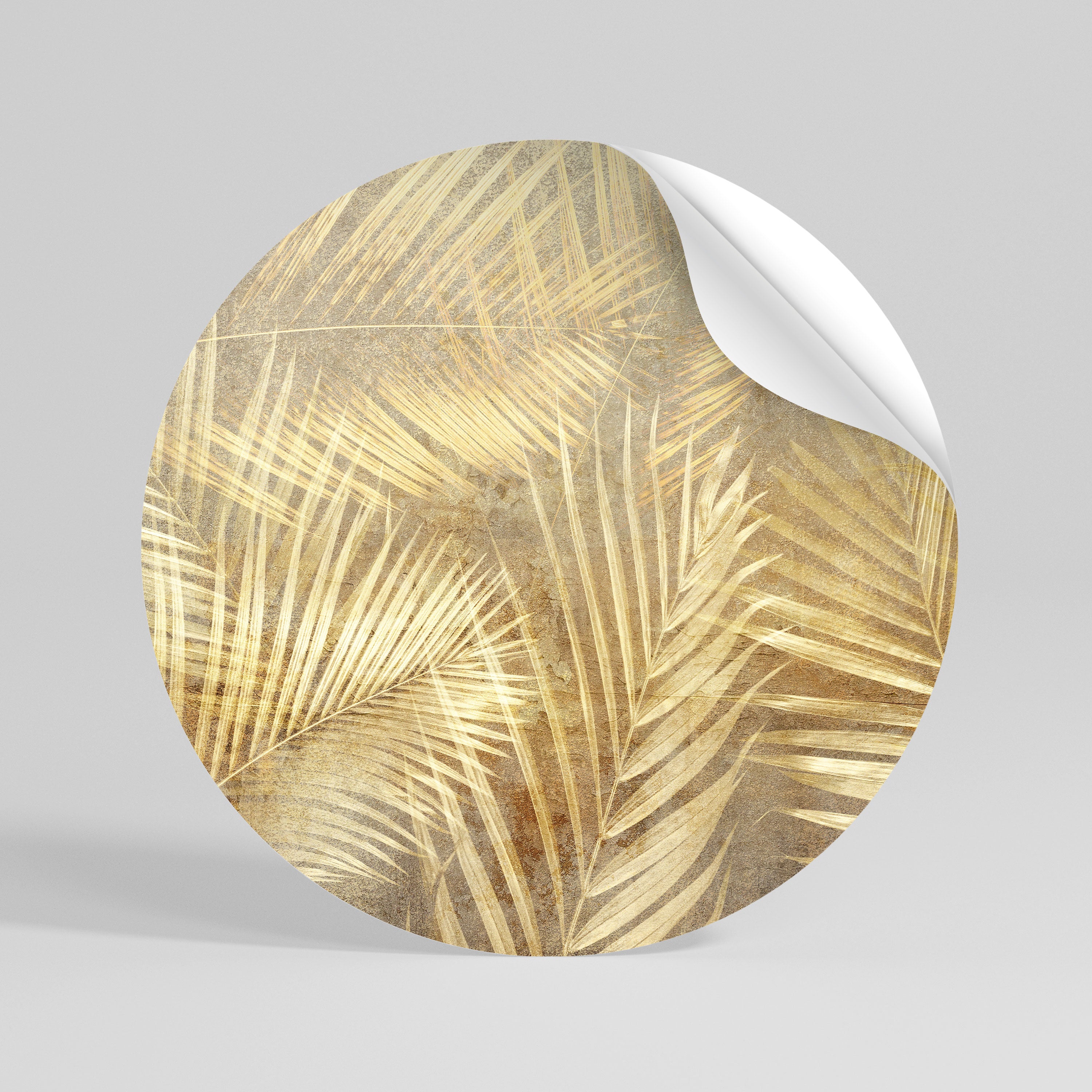 GOLDEN PALM DREAMSCAPE Rund väggdekal