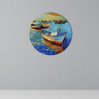 SERENE BOAT ESCAPADE Round Wall Art