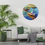 SERENE BOAT ESCAPADE Round Wall Art