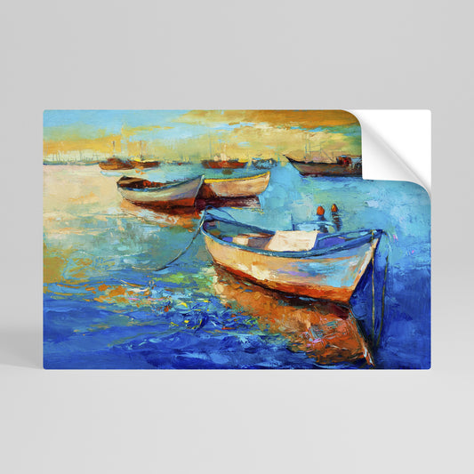 SERENE BOAT ESCAPADE Självhäftande Horisontell Poster