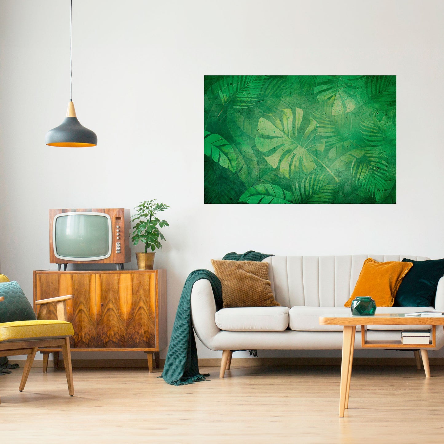 SUBTLE GREEN SYMPHONY Peel and Stick Horizontal Poster