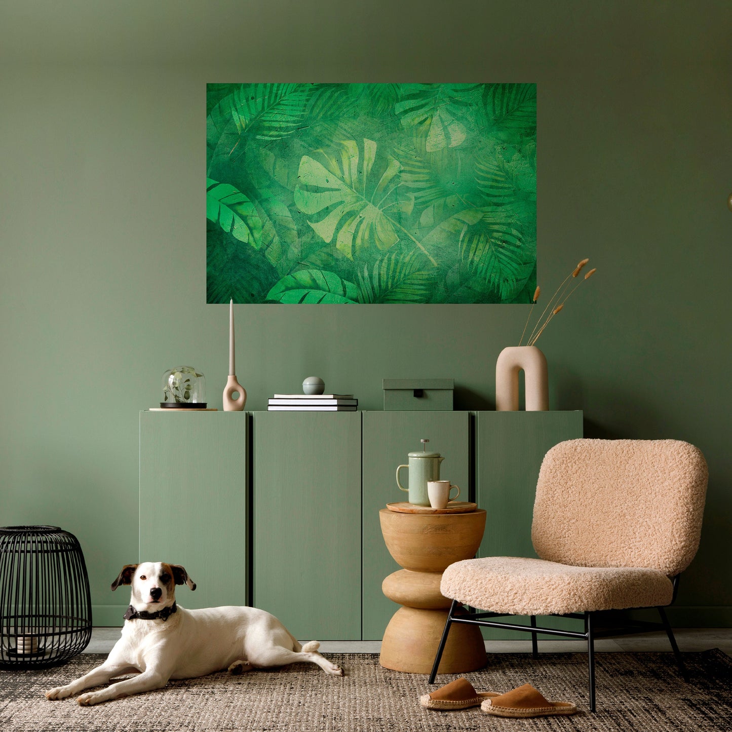 SUBTLE GREEN SYMPHONY Peel and Stick Horizontal Poster