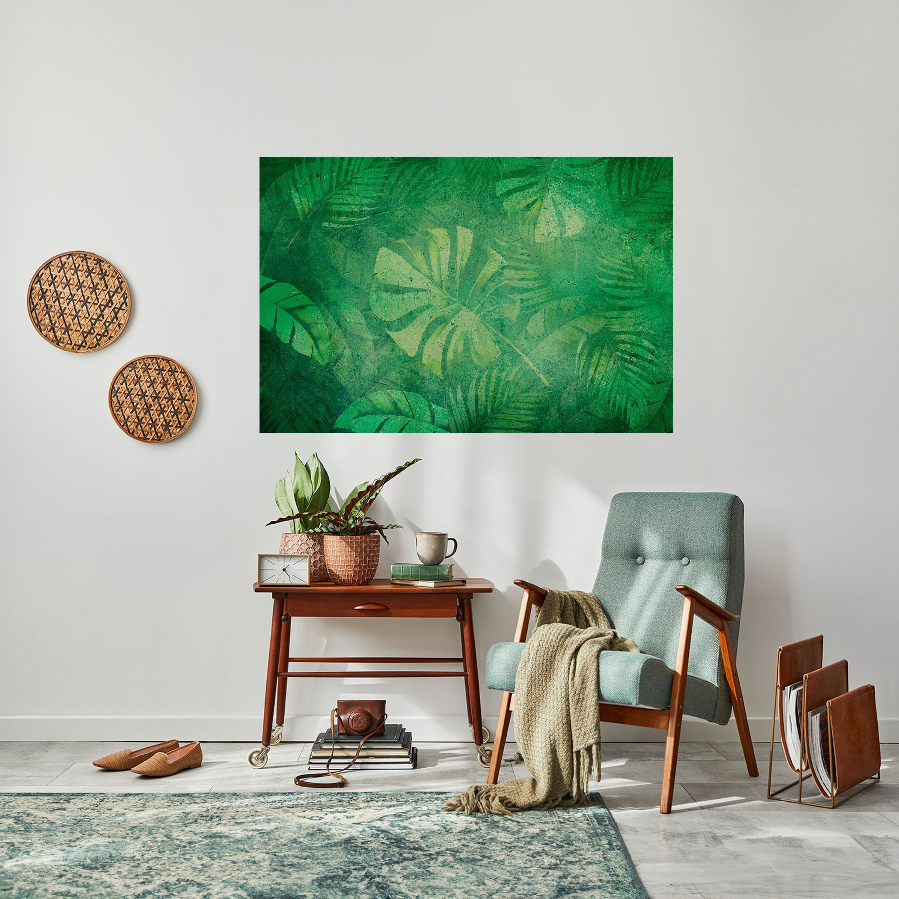 SUBTLE GREEN SYMPHONY horisontell poster med självhäftande motiv
