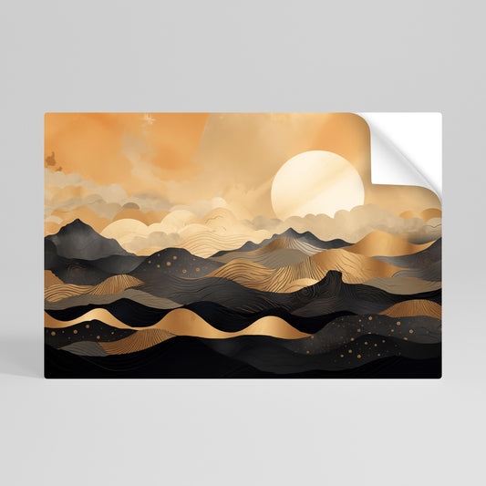 MYSTICAL SUNSET HORIZON Självhäftande Horisontell Poster