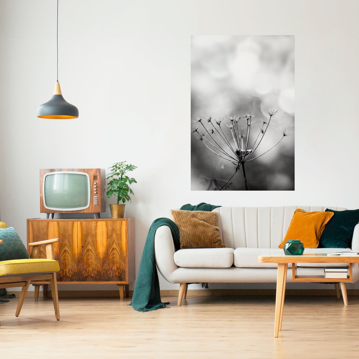 MINIMALISTISK BLOOM-poster med självhäftande motiv