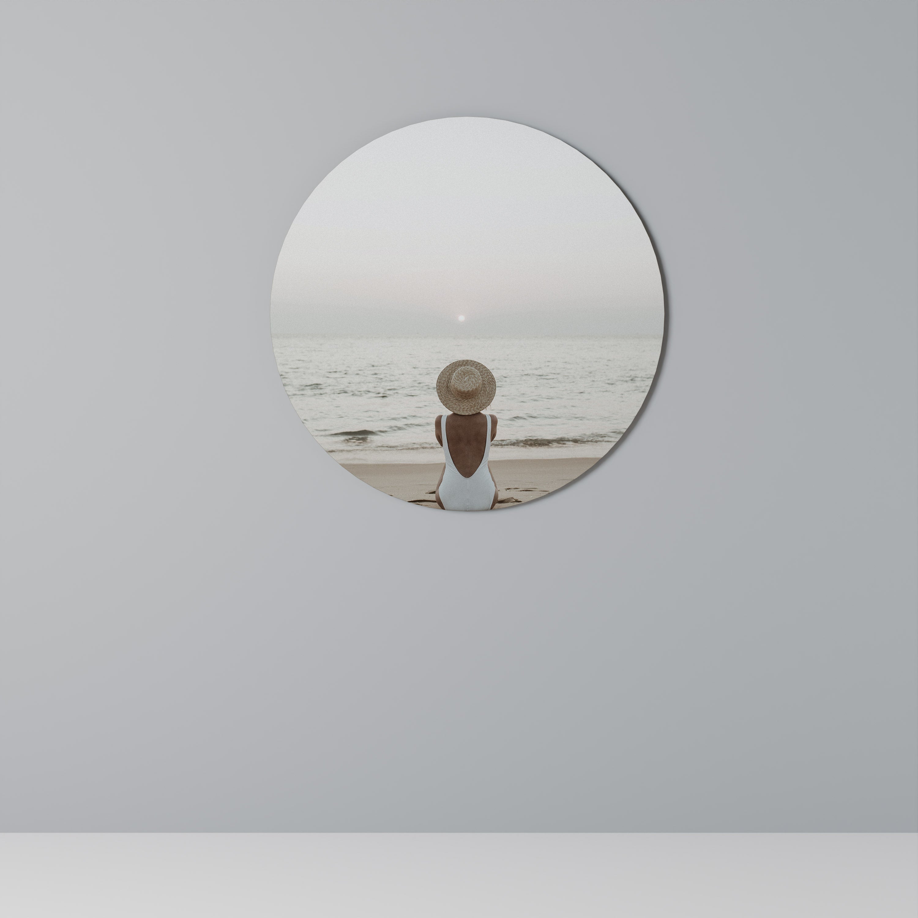 SAND OCH ENSAMHET Rund Väggkonst