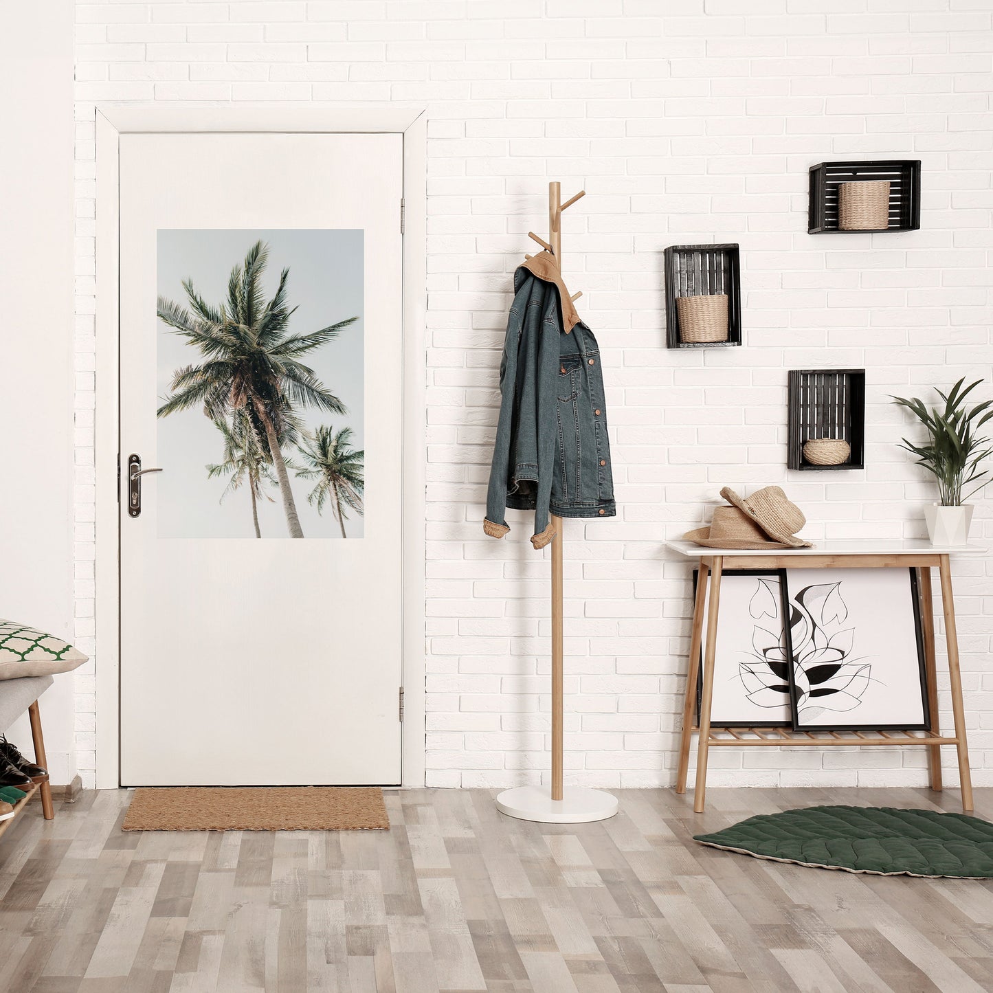 PALM PARADISE SIGHT vertikal affisch med självhäftande text