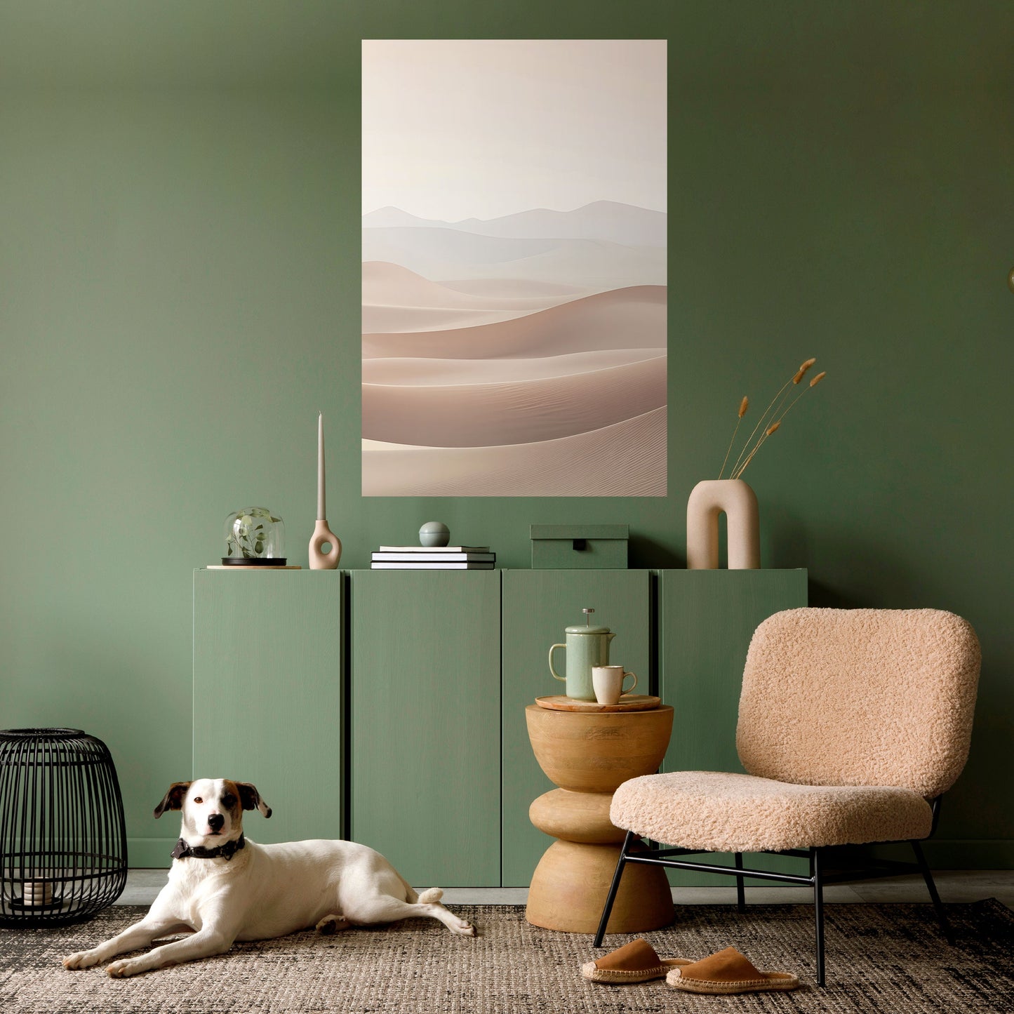 SUBTLE SANDS Vertikal affisch med självhäftande motiv