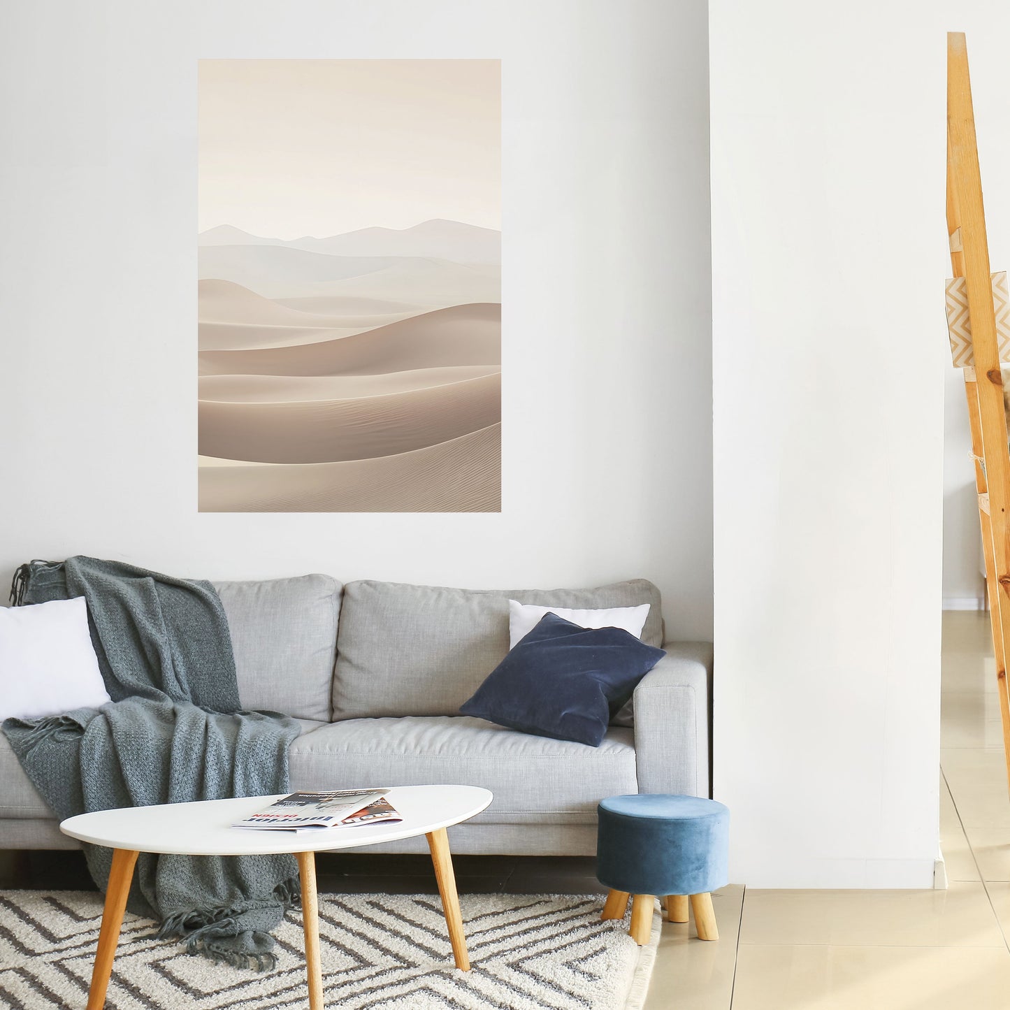 SUBTLE SANDS Vertikal affisch med självhäftande motiv