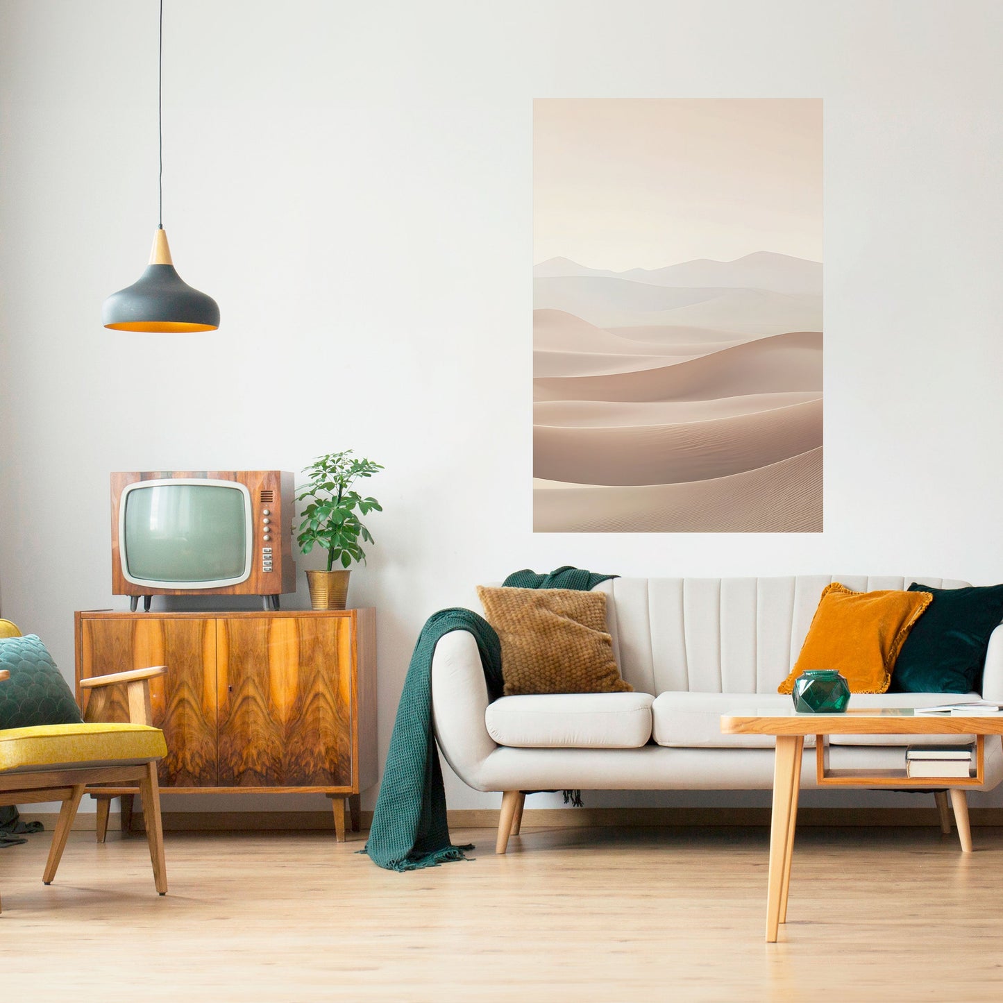 SUBTLE SANDS Vertikal affisch med självhäftande motiv