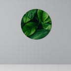 VIBRANT LEAFY EMBRACE Round Wall Art