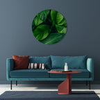 VIBRANT LEAFY EMBRACE Round Wall Art