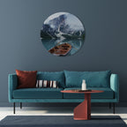 FOGGY MOUNTAIN OASIS Round Wall Art