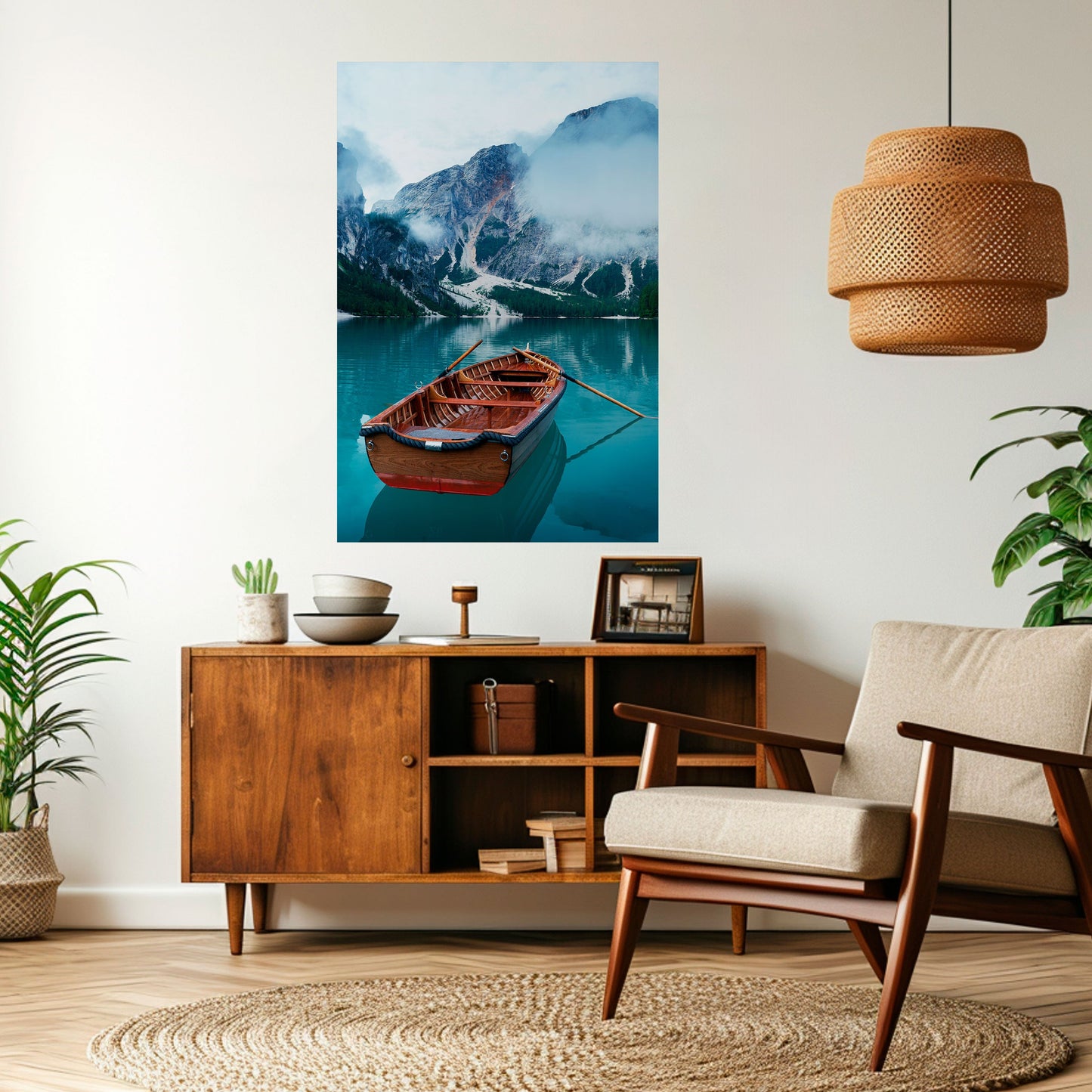 FOGGY MOUNTAIN OASIS Peel and Stick Vertical Poster