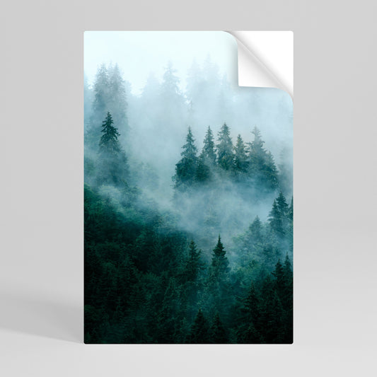 VEIL OF MIST vertikal poster med självhäftande text