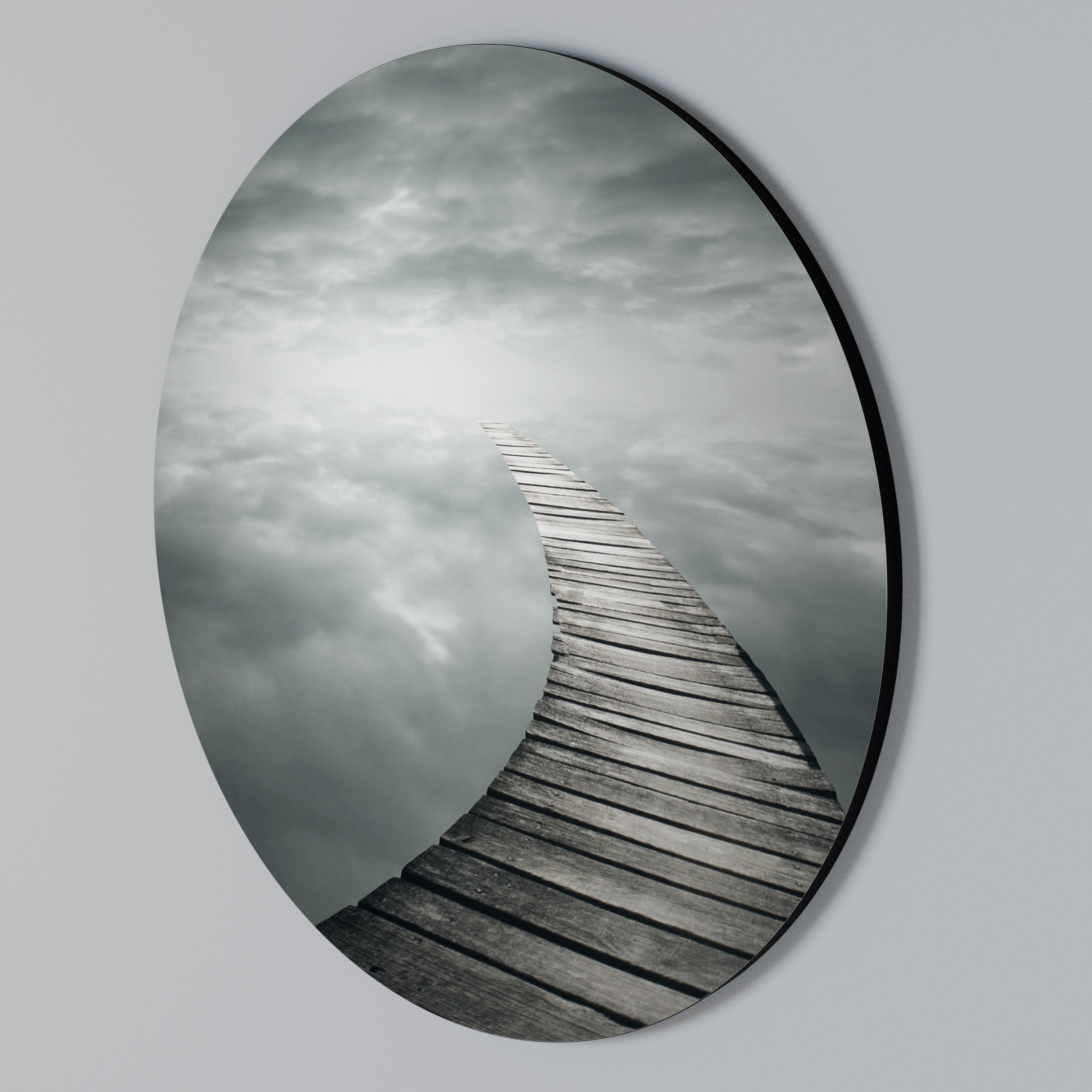 VISKANDE VÄGAR Rund väggkonst