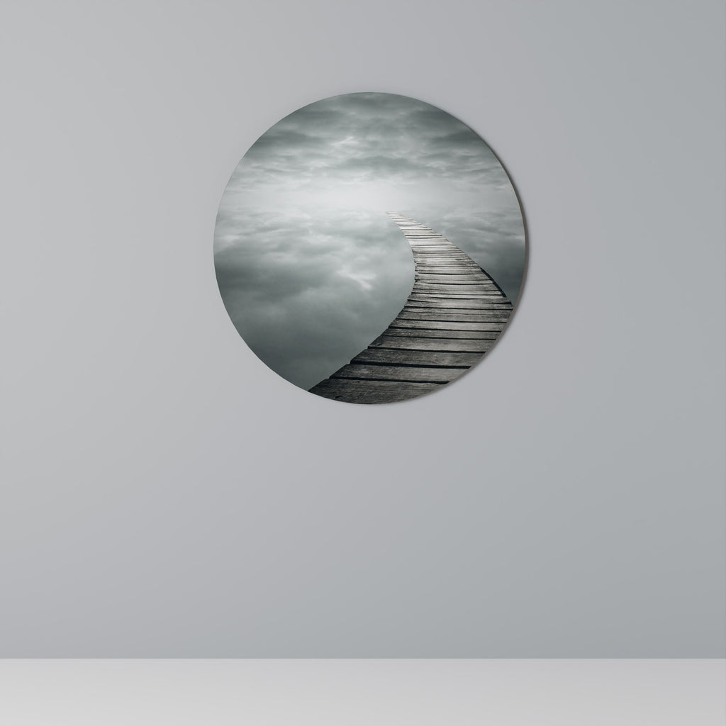 VISKANDE VÄGAR Rund väggkonst