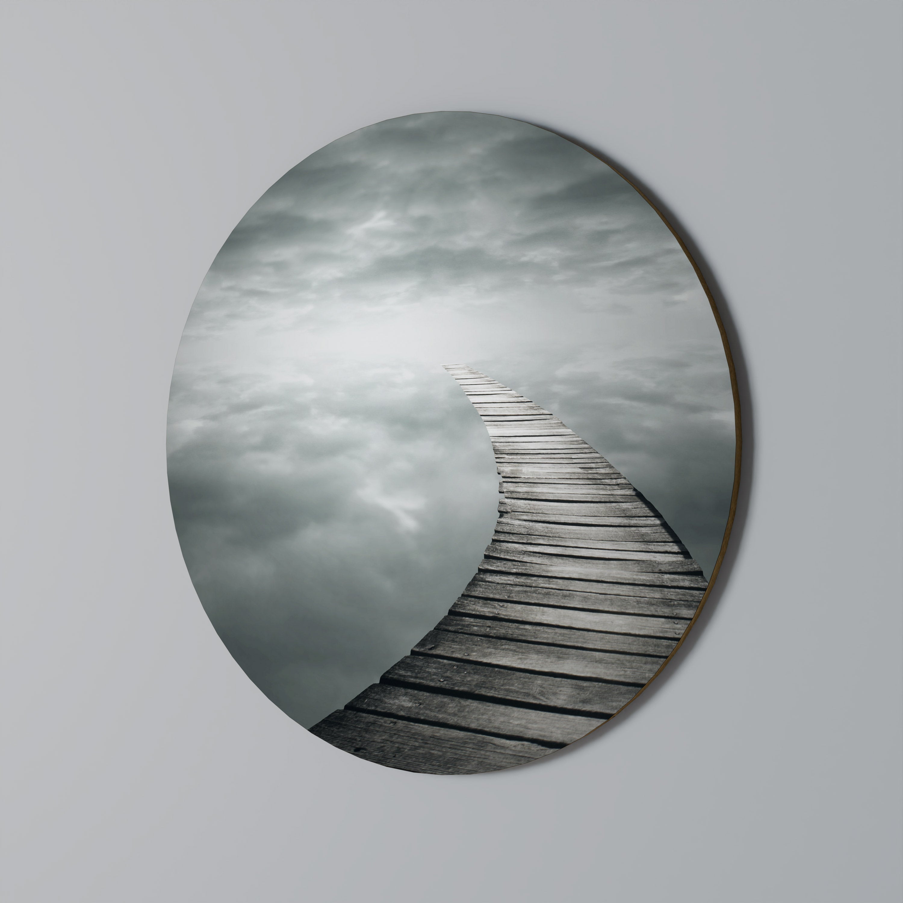 VISKANDE VÄGAR Rund väggkonst