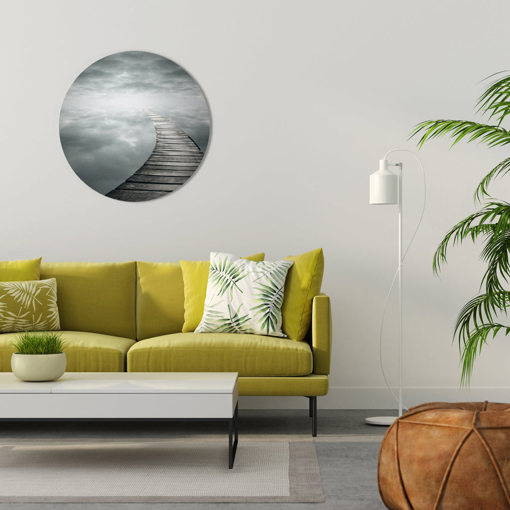 VISKANDE VÄGAR Rund väggkonst