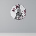EIFFEL IN BLOOM Round Wall Art