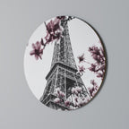 EIFFEL IN BLOOM Round Wall Art
