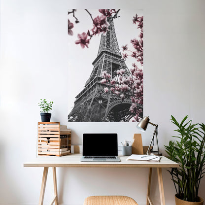 EIFFEL IN BLOOM Peel and Stick Vertical Poster