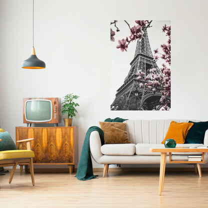 EIFFEL IN BLOOM Peel and Stick Vertical Poster